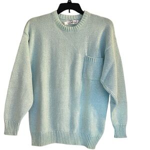 Carlisle’s Cozy Crewneck Knit Sweater Women’s M Oversized Teal Front Pocket